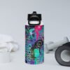 Stainless steel water bottle with a straw lid