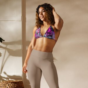 All-over print recycled string bikini top