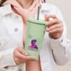 Insulated tumbler with a straw