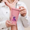 Insulated tumbler with a straw